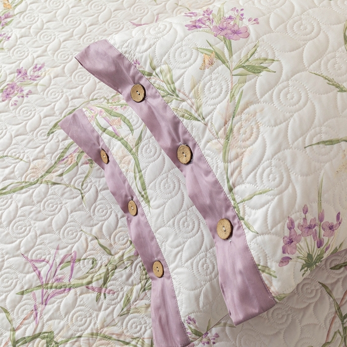 91家纺网 家纺一手货源 找家纺 优乐家纺 2025新款纯棉印花夹棉枕套系列-纽扣款 迷雾