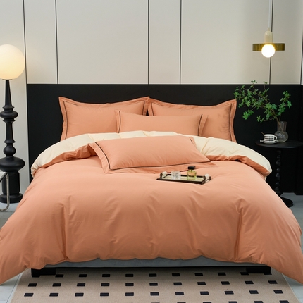 91家纺网 家纺一手货源 找家纺 （总）三沁家居 2024新款纯色简约精梳长绒棉四件套全棉四件套直播