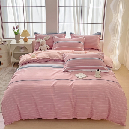 好亿来家纺 2025新款无印风植物羊绒加厚斜纹磨毛单被套 时尚致悦