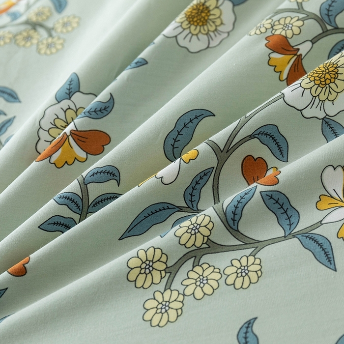 91家纺网 家纺一手货源 找家纺 优乐家纺 2025新款全棉斜纹13376单层被套夹棉床盖款四件套 朵唯