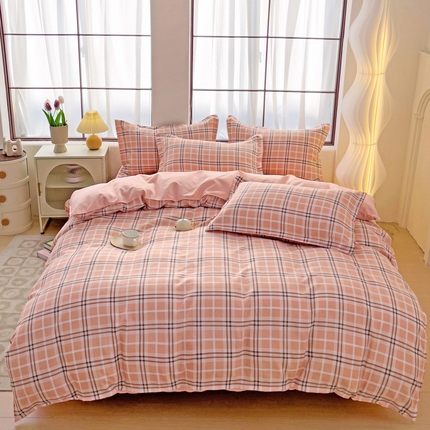好亿来家纺 2025新款无印风植物羊绒加厚斜纹磨毛单被套 暖阳-粉