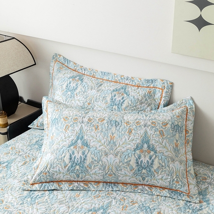 优乐家纺 2025新款全棉斜纹13376宽边枕头套 普卡拉-兰