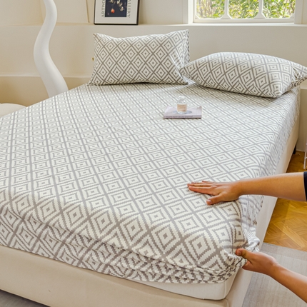 金丝鸟家纺 2024新款成人款A类老粗布床笠 围城 灰