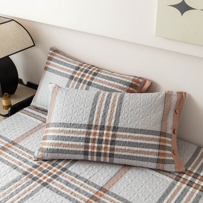 91家纺网 家纺一手货源 找家纺 优乐家纺 2025新款纯棉印花夹棉枕套系列-纽扣款 慕斯