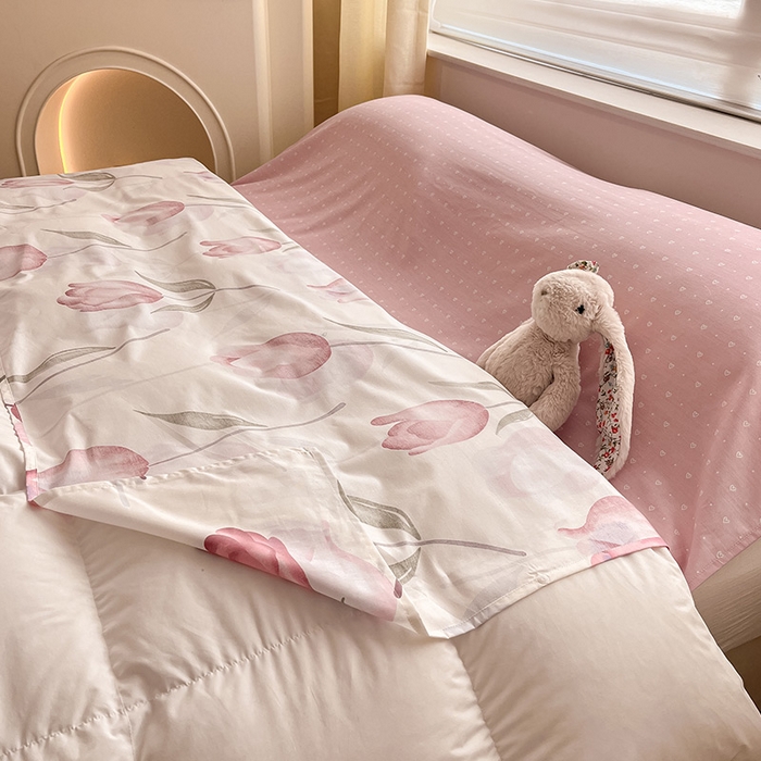 91家纺网 家纺一手货源 找家纺 绵庭家纺 2024新款全棉印花隔脏睡袋 花梦里