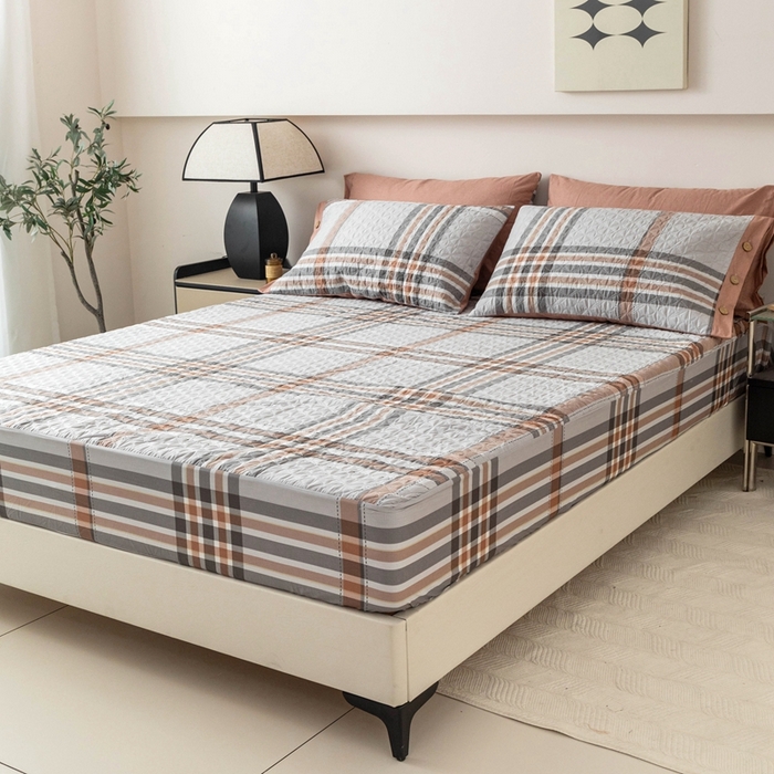 91家纺网 家纺一手货源 找家纺 优乐家纺 2025新款纯棉印花夹棉床笠三件套系列-纽扣款 慕斯