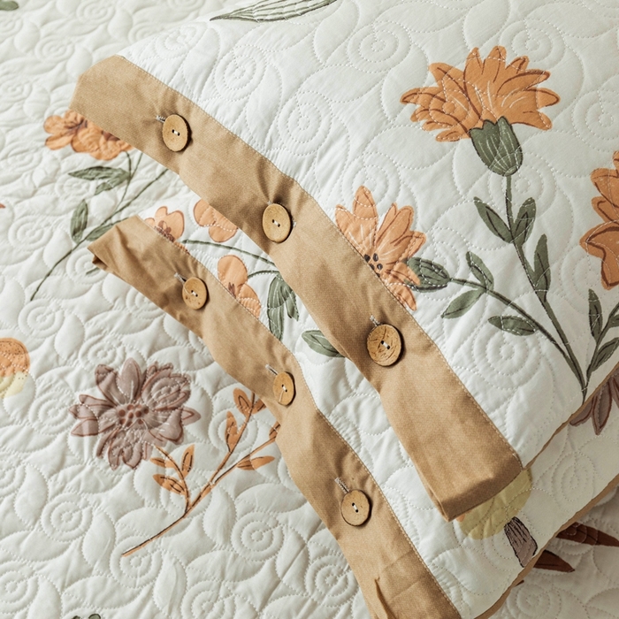 91家纺网 家纺一手货源 找家纺 优乐家纺 2025新款纯棉印花夹棉枕套系列-纽扣款 南薇