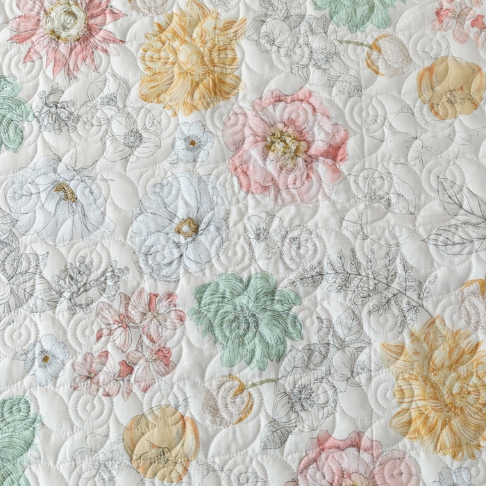 91家纺网 家纺一手货源 找家纺 优乐家纺 2025新款纯棉印花夹棉系列四件套-纽扣款 安琪-黄