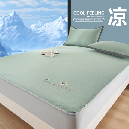 21度C 2024新款小千鸟格凉席-床笠款 简卉-深绿