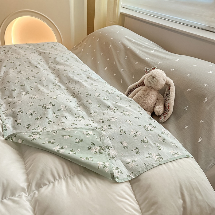 91家纺网 家纺一手货源 找家纺 绵庭家纺 2024新款全棉印花隔脏睡袋 盛夏茶花