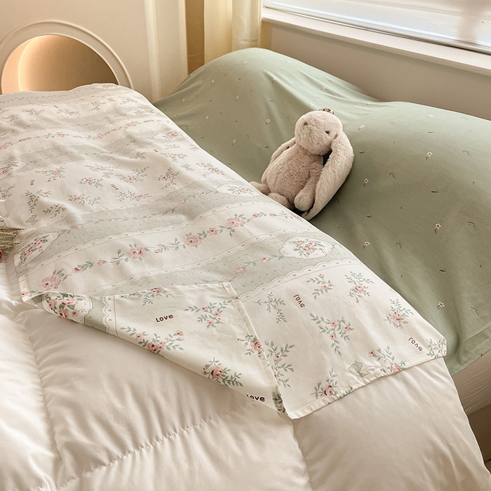 91家纺网 家纺一手货源 找家纺 绵庭家纺 2024新款全棉印花隔脏睡袋 娴静小花