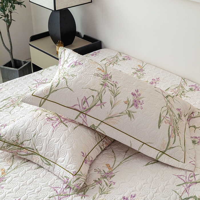 91家纺网 家纺一手货源 找家纺 优乐家纺 2025新款全棉斜纹13376宽边枕头套 迷雾