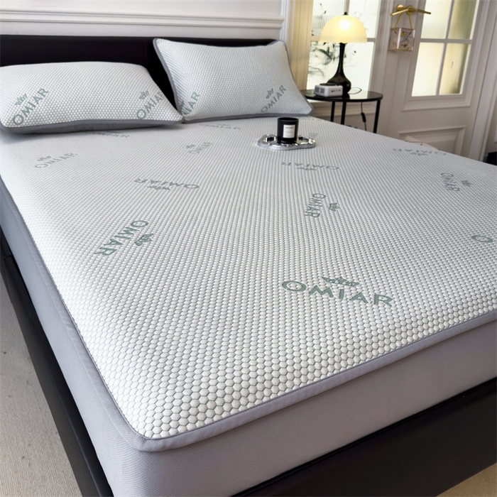 91家纺网 家纺一手货源 找家纺 叠派家纺 2024新款抗菌冰豆豆床笠款凉席-皇冠 皇冠-星空蓝