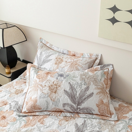 优乐家纺 2025新款全棉斜纹13376宽边枕头套 春意盎然