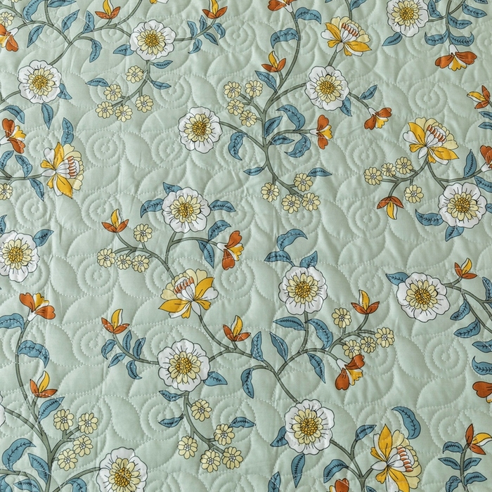 91家纺网 家纺一手货源 找家纺 优乐家纺 2025新款纯棉印花夹棉系列四件套-纽扣款 朵唯