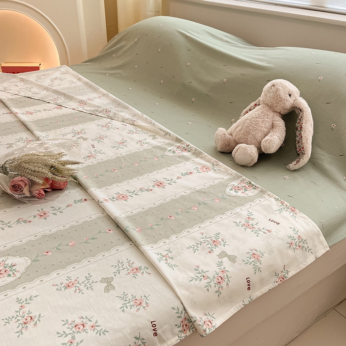 91家纺网 家纺一手货源 找家纺 绵庭家纺 2024新款全棉印花隔脏睡袋 娴静小花