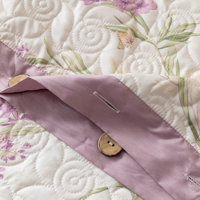 91家纺网 家纺一手货源 找家纺 优乐家纺 2025新款纯棉印花夹棉系列四件套-纽扣款 迷雾