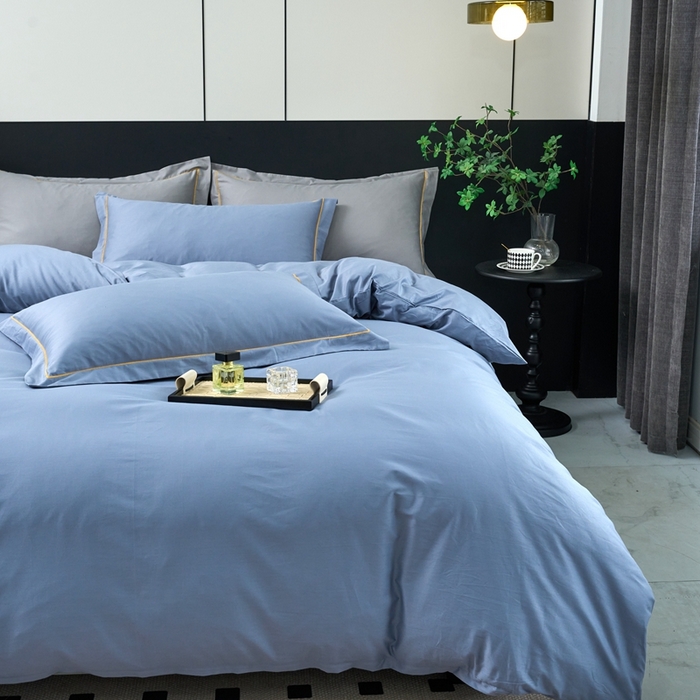 91家纺网 家纺一手货源 找家纺 三沁家居 2024新款精梳长绒棉四件套 烟兰