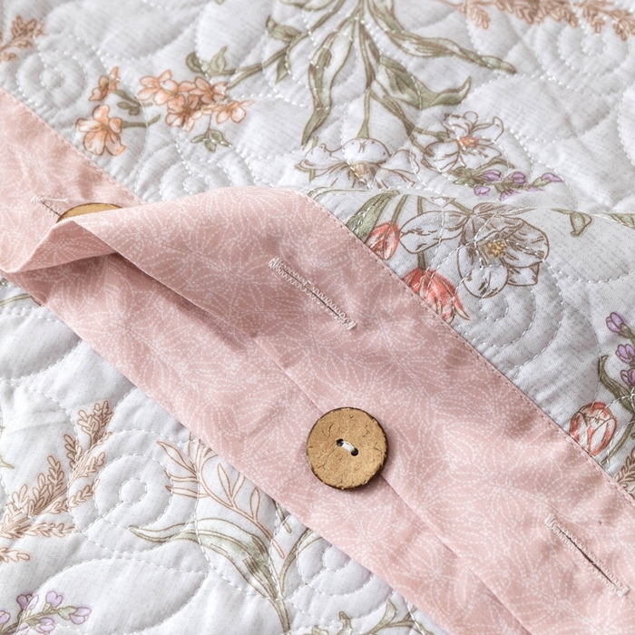 91家纺网 家纺一手货源 找家纺 优乐家纺 2025新款纯棉印花夹棉系列四件套-纽扣款 清婉