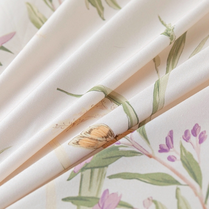 91家纺网 家纺一手货源 找家纺 优乐家纺 2025新款全棉斜纹13376单层被套夹棉床盖款四件套 迷雾