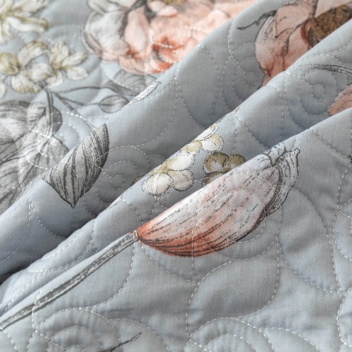 91家纺网 家纺一手货源 找家纺 优乐家纺 2025新款全棉斜纹13376单层被套夹棉床盖款四件套 蔚然花