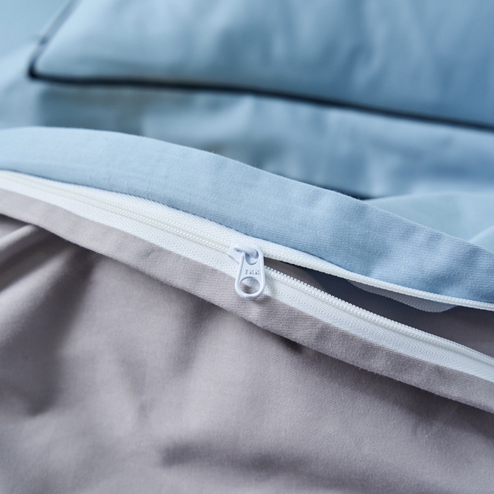 91家纺网 家纺一手货源 找家纺 三沁家居 2024新款精梳长绒棉四件套 蓝灰