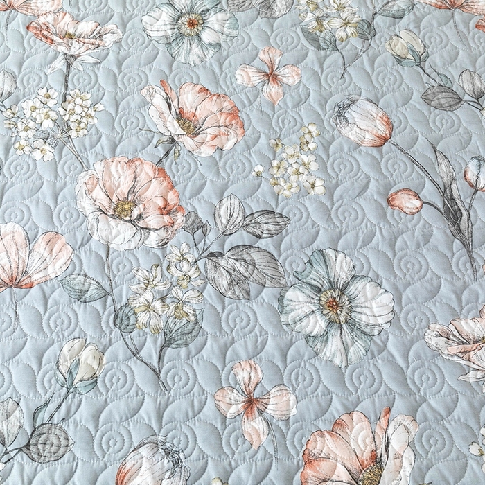 91家纺网 家纺一手货源 找家纺 优乐家纺 2025新款全棉斜纹13376单层被套夹棉床盖款四件套 蔚然花