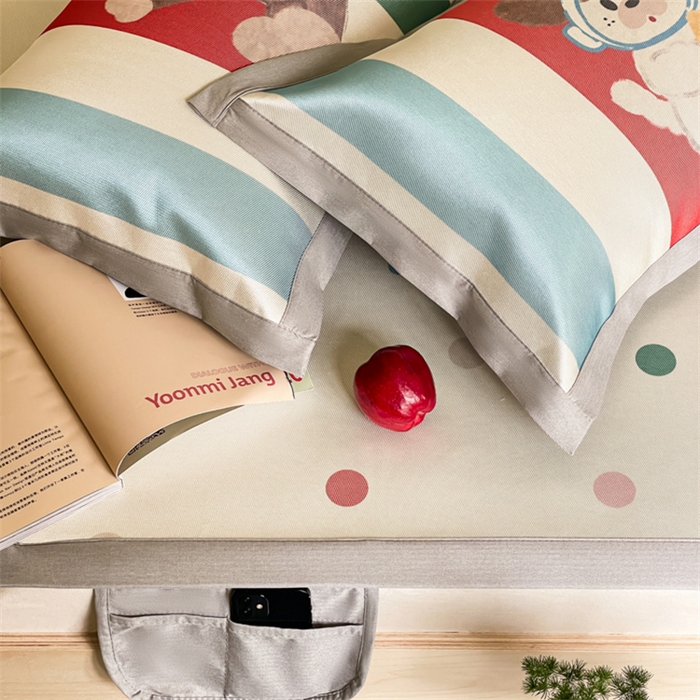 91家纺网 家纺一手货源 找家纺 圆岛家纺 2024新款900D卡通冰丝养生席 伙伴星球