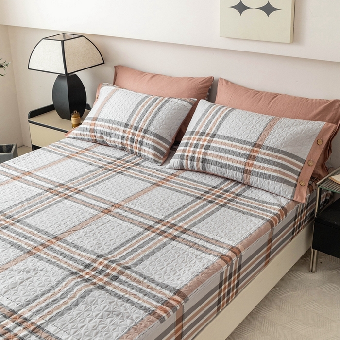 91家纺网 家纺一手货源 找家纺 优乐家纺 2025新款纯棉印花夹棉床笠三件套系列-纽扣款 慕斯