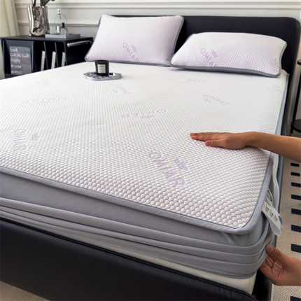 叠派家纺 2024新款抗菌冰豆豆床笠款凉席-皇冠 皇冠-冰藤紫