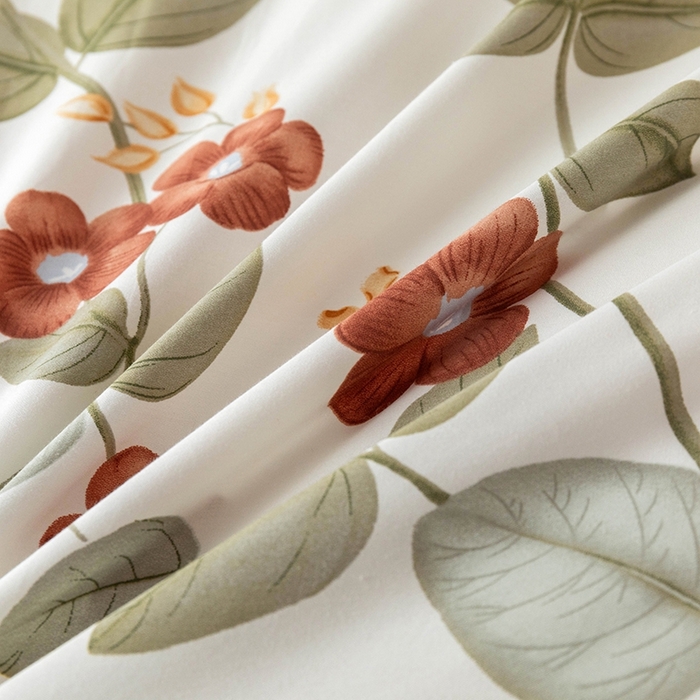 91家纺网 家纺一手货源 找家纺 优乐家纺 2025新款全棉斜纹13376单层被套夹棉床盖款四件套 花颜悦色