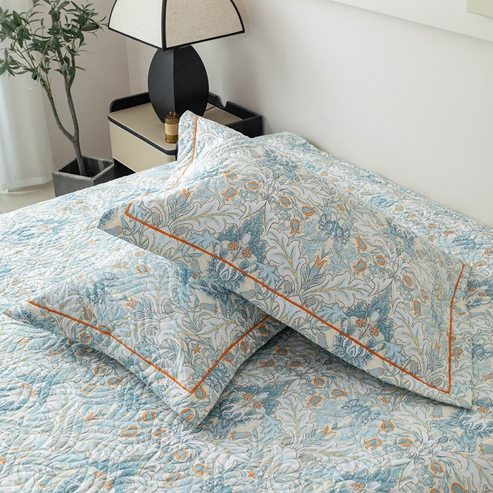 91家纺网 家纺一手货源 找家纺 优乐家纺 2025新款全棉斜纹13376宽边枕头套 普卡拉-兰