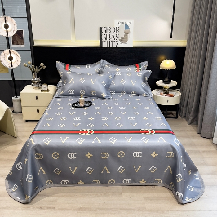 91家纺网 家纺一手货源 找家纺 柏薇 2024新款冰丝床单款凉席三件套 时尚贵族