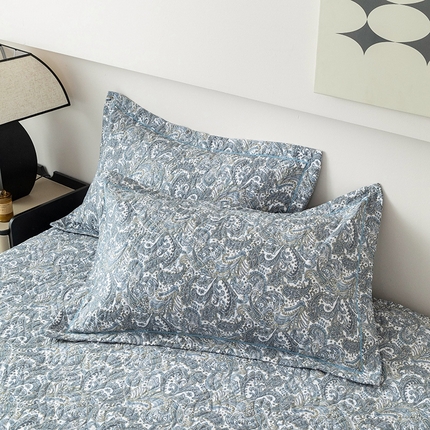 优乐家纺 2025新款全棉斜纹13376宽边枕头套 波西米亚
