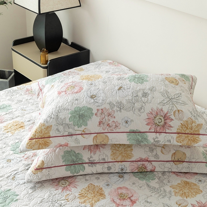 91家纺网 家纺一手货源 找家纺 优乐家纺 2025新款全棉斜纹13376宽边枕头套 安琪-黄