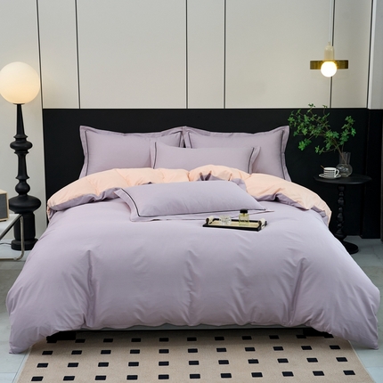 91家纺网 家纺一手货源 找家纺 （总）三沁家居 2024新款纯色简约精梳长绒棉四件套全棉四件套直播