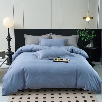 91家纺网 家纺一手货源 找家纺 （总）三沁家居 2024新款纯色简约精梳长绒棉四件套全棉四件套直播