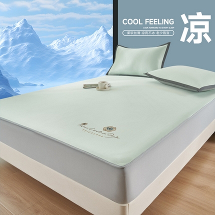 21度C 2024新款小千鸟格凉席-床笠款 简卉-浅绿