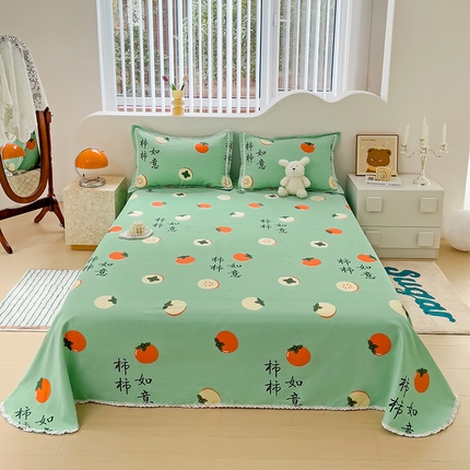 91家纺网 家纺一手货源 找家纺 （总）玖琳家纺 2024新款新款鱼骨棉老粗布凉席花边款床单三件套