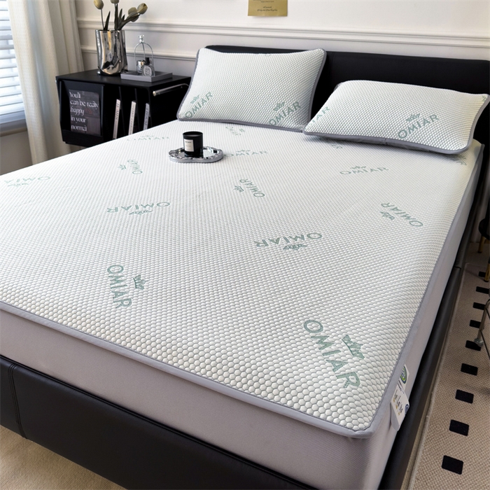 91家纺网 家纺一手货源 找家纺 叠派家纺 2024新款抗菌冰豆豆床笠款凉席-皇冠 皇冠-星空蓝