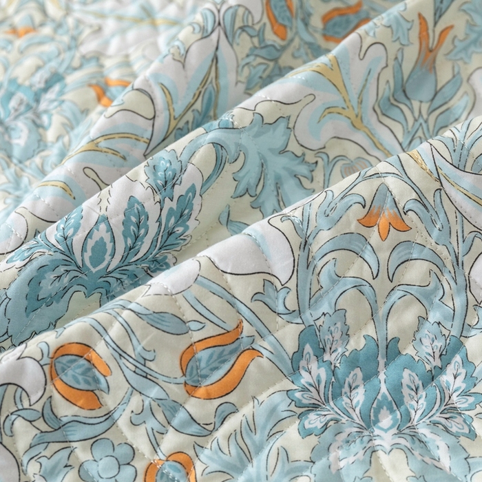 91家纺网 家纺一手货源 找家纺 优乐家纺 2025新款纯棉印花夹棉系列四件套-纽扣款 普卡拉-兰