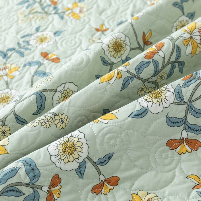 91家纺网 家纺一手货源 找家纺 优乐家纺 2025新款纯棉印花夹棉系列四件套-纽扣款 朵唯