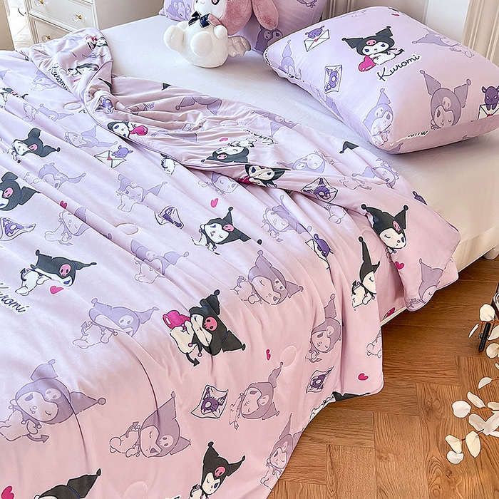 91家纺网 家纺一手货源 找家纺 天瑜家纺 2024新款三丽鸥针织夏被 库洛米