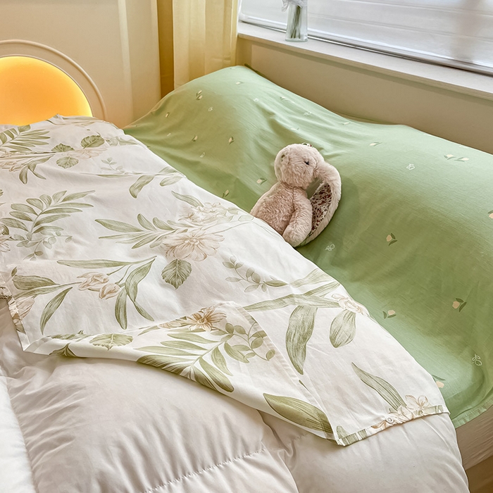 91家纺网 家纺一手货源 找家纺 绵庭家纺 2024新款全棉印花隔脏睡袋 羽飞舞