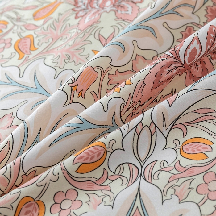 91家纺网 家纺一手货源 找家纺 优乐家纺 2025新款全棉斜纹13376单层被套夹棉床盖款四件套 普卡拉-红