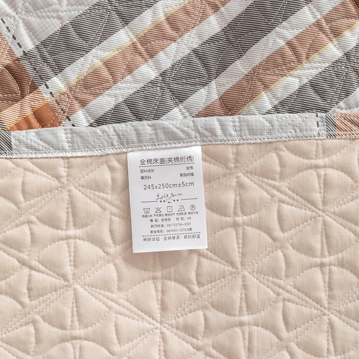 91家纺网 家纺一手货源 找家纺 优乐家纺 2025新款全棉斜纹13376宽边枕套床盖三件套 慕斯