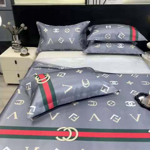 91家纺网 家纺一手货源 找家纺 柏薇 2024新款冰丝床单款凉席三件套 时尚贵族