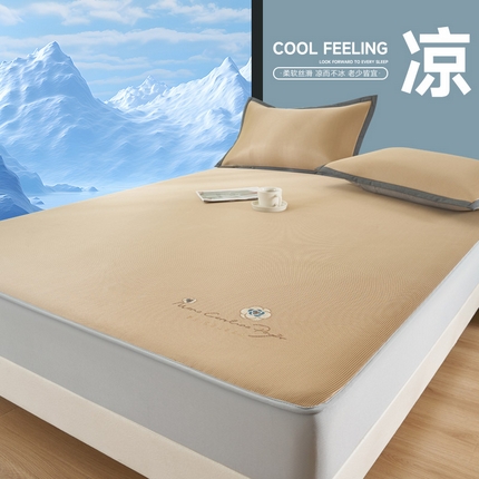 21度C 2024新款小千鸟格凉席-床笠款 简卉-咖色