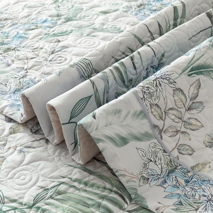 91家纺网 家纺一手货源 找家纺 优乐家纺 2025新款全棉斜纹13376宽边枕套床盖三件套 早春