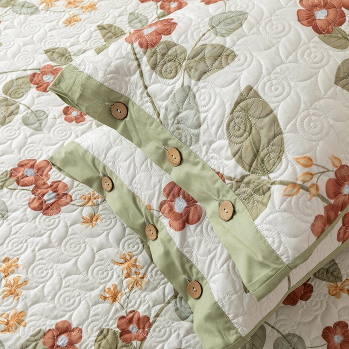 91家纺网 家纺一手货源 找家纺 优乐家纺 2025新款纯棉印花夹棉枕套系列-纽扣款 和颜悦色